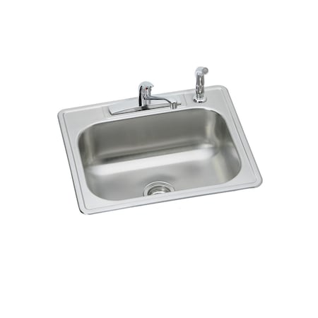 Elkay Dayton Stainless Steel 25 X 22 X 7-1/16 Single Bowl Top Mount Sink And Faucet Kit DD125224DF